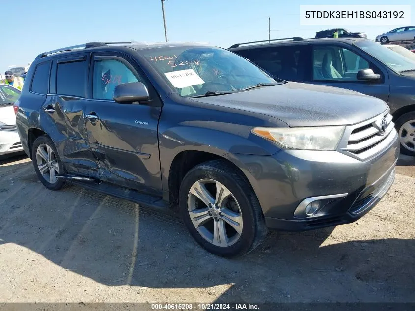 2011 Toyota Highlander Limited VIN: 5TDDK3EH1BS043192 Lot: 40615208