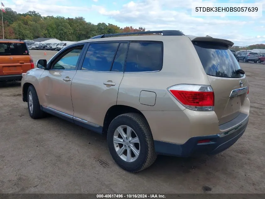 5TDBK3EH0BS057639 2011 Toyota Highlander Se V6