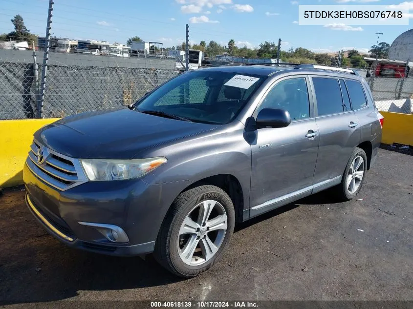 2011 Toyota Highlander Limited V6 VIN: 5TDDK3EH0BS076748 Lot: 40618139