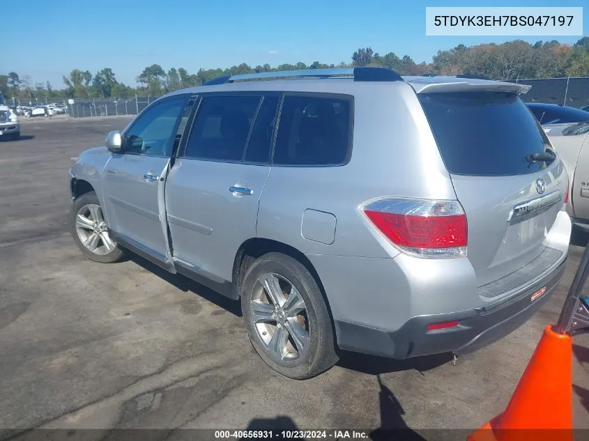 2011 Toyota Highlander Limited V6 VIN: 5TDYK3EH7BS047197 Lot: 40656931