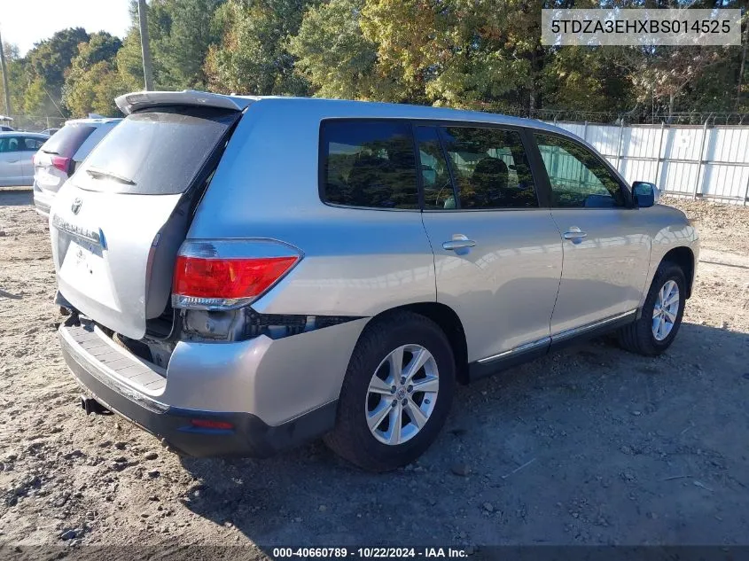 2011 Toyota Highlander VIN: 5TDZA3EHXBS014525 Lot: 40660789