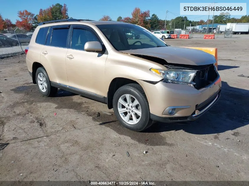 2011 Toyota Highlander Se VIN: 5TDBK3EH6BS046449 Lot: 40663477