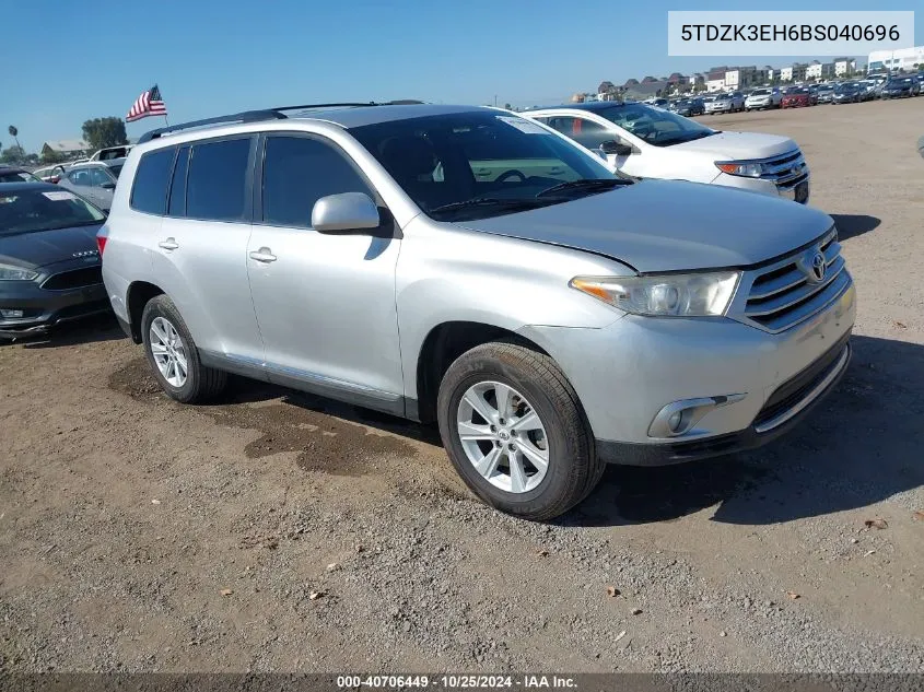 2011 Toyota Highlander Base V6 VIN: 5TDZK3EH6BS040696 Lot: 40706449