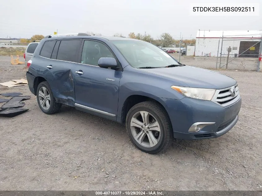 2011 Toyota Highlander Limited V6 VIN: 5TDDK3EH5BS092511 Lot: 40710377