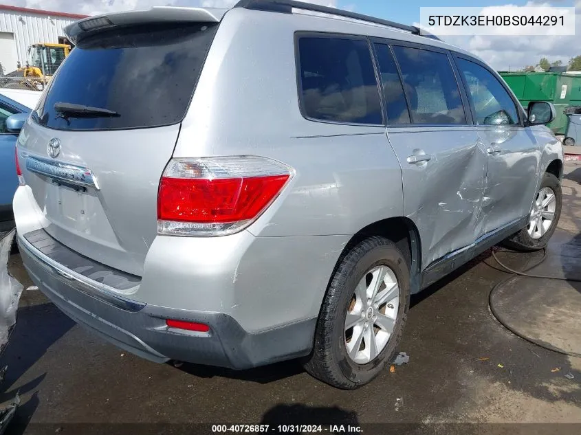 2011 Toyota Highlander Se VIN: 5TDZK3EH0BS044291 Lot: 40726857