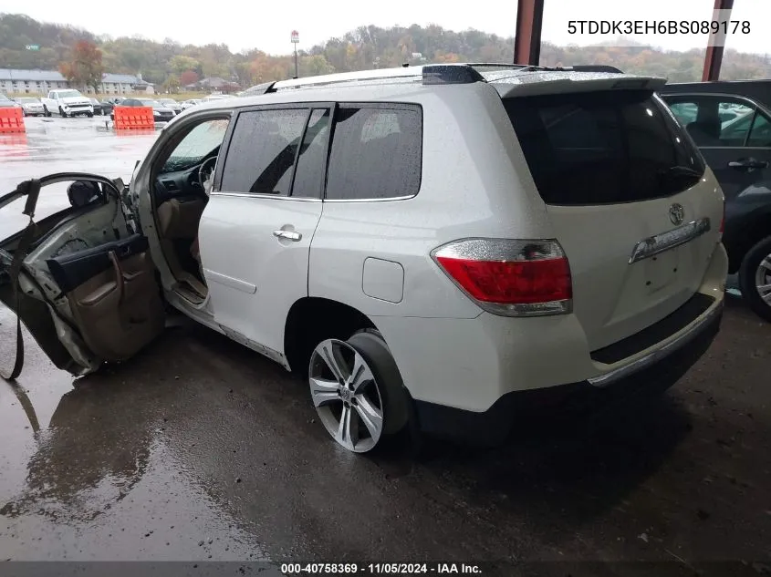 2011 Toyota Highlander Limited V6 VIN: 5TDDK3EH6BS089178 Lot: 40758369