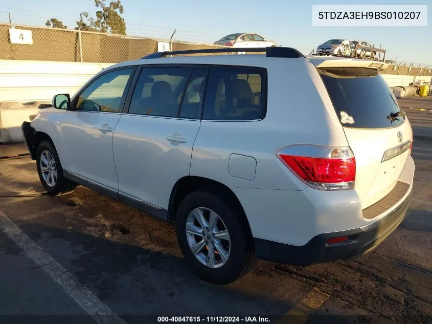 2011 Toyota Highlander Se VIN: 5TDZA3EH9BS010207 Lot: 40847615