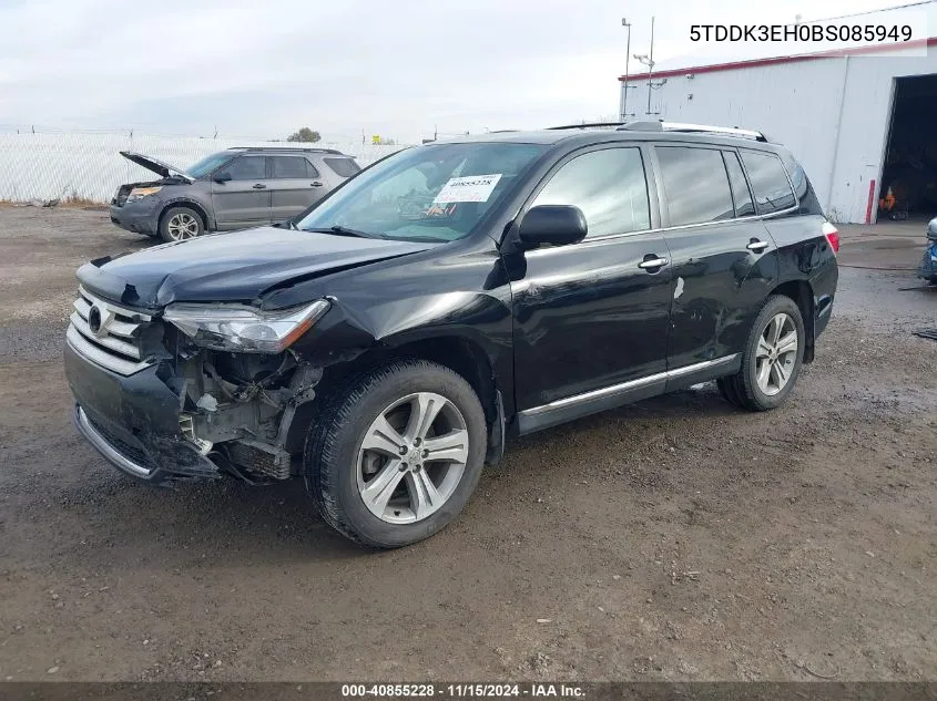 2011 Toyota Highlander Limited V6 VIN: 5TDDK3EH0BS085949 Lot: 40855228