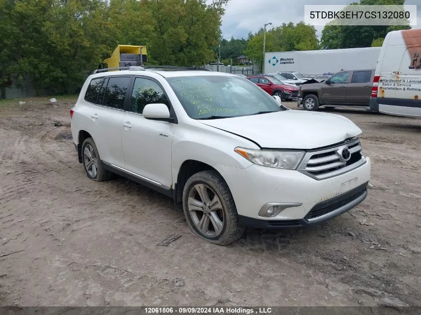 2012 Toyota Highlander Se VIN: 5TDBK3EH7CS132080 Lot: 12061806