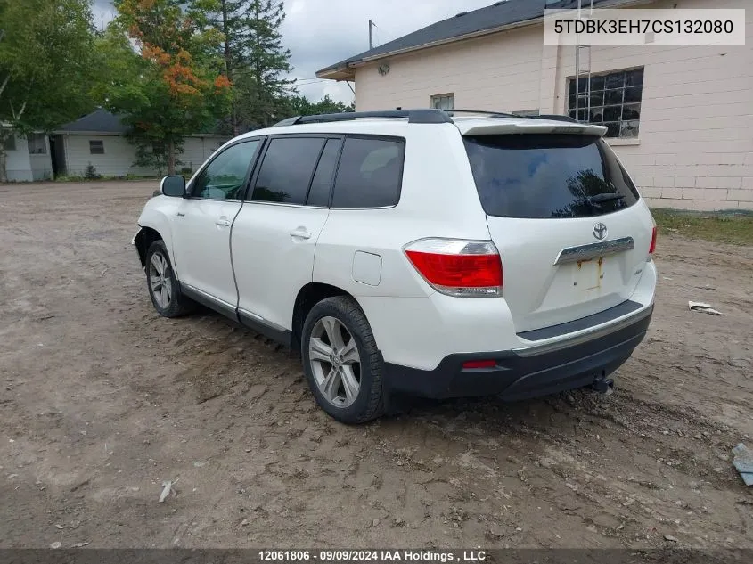 2012 Toyota Highlander Se VIN: 5TDBK3EH7CS132080 Lot: 12061806