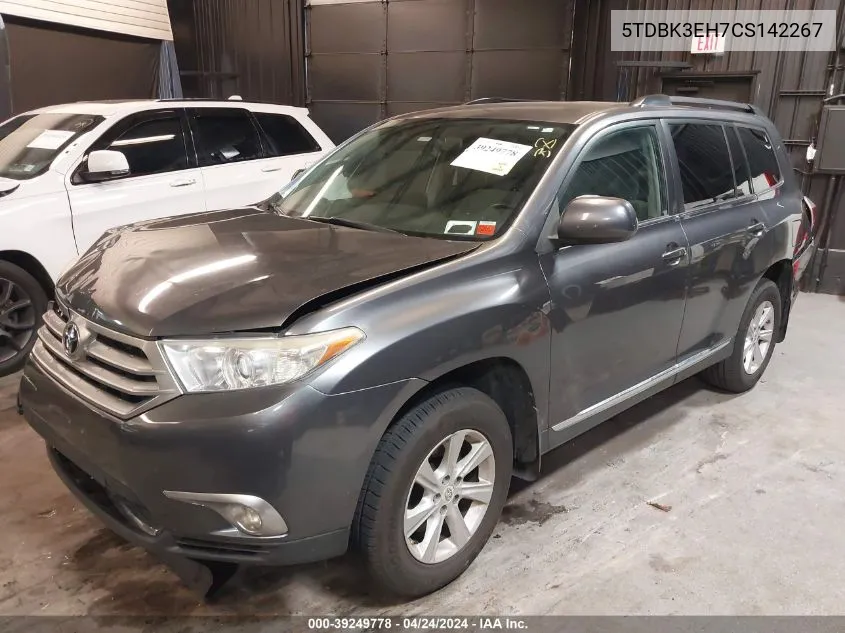 2012 Toyota Highlander Base V6 VIN: 5TDBK3EH7CS142267 Lot: 39249778