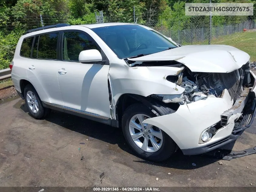 2012 Toyota Highlander Se VIN: 5TDZA3EH4CS027675 Lot: 39291345