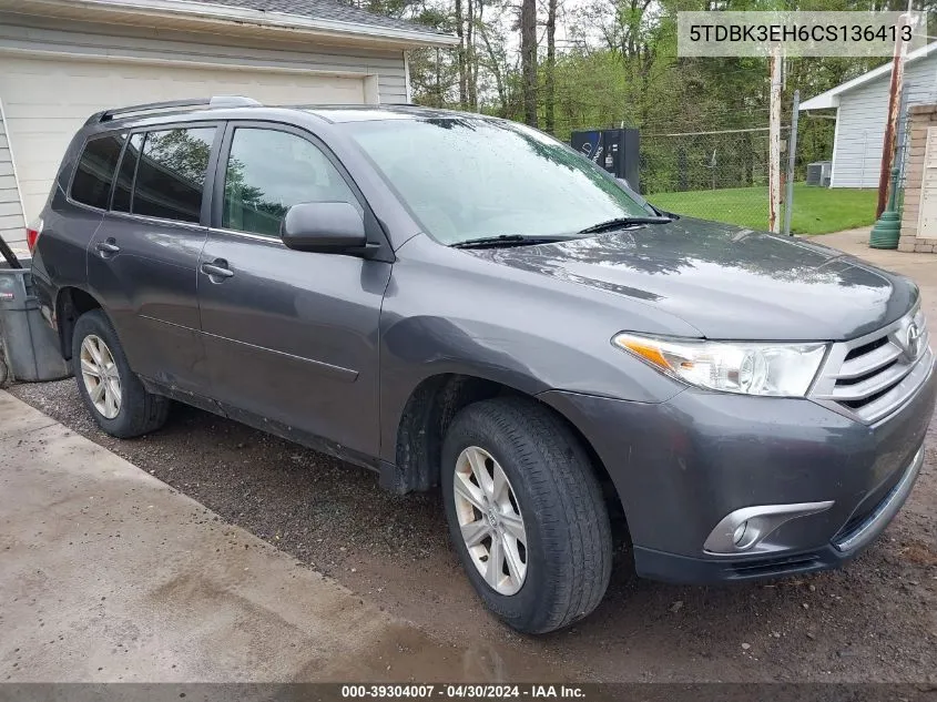 5TDBK3EH6CS136413 2012 Toyota Highlander Se V6