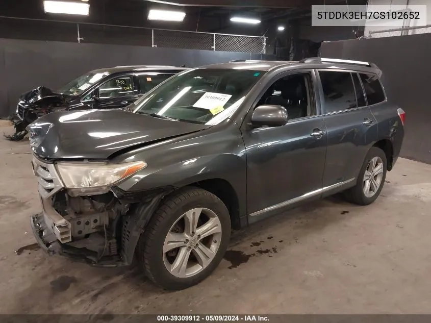 5TDDK3EH7CS102652 2012 Toyota Highlander Limited V6