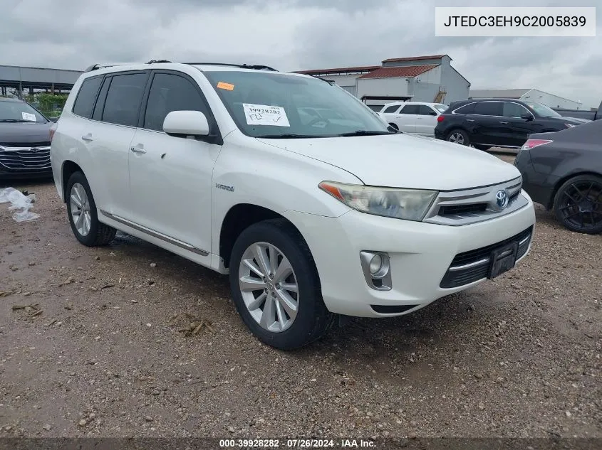 JTEDC3EH9C2005839 2012 Toyota Highlander Hybrid Limited