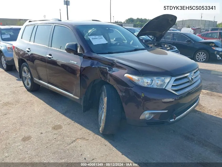 2012 Toyota Highlander Limited V6 VIN: 5TDYK3EH5CS053341 Lot: 40081349