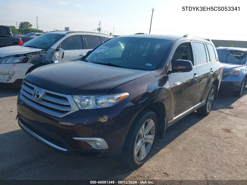 2012 Toyota Highlander Limited V6 VIN: 5TDYK3EH5CS053341 Lot: 40081349