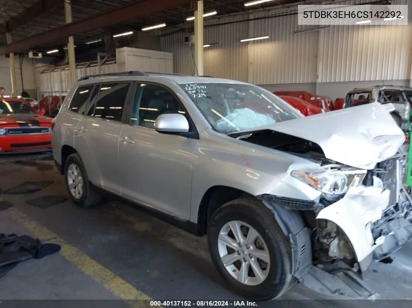 5TDBK3EH6CS142292 2012 Toyota Highlander Se V6