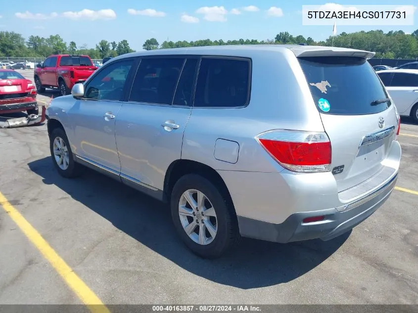 5TDZA3EH4CS017731 2012 Toyota Highlander