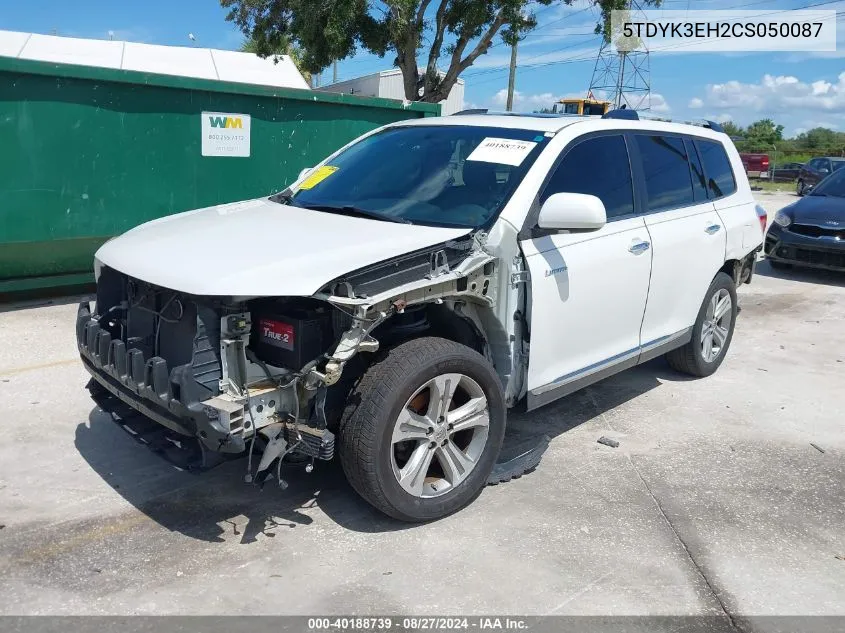 5TDYK3EH2CS050087 2012 Toyota Highlander Limited V6