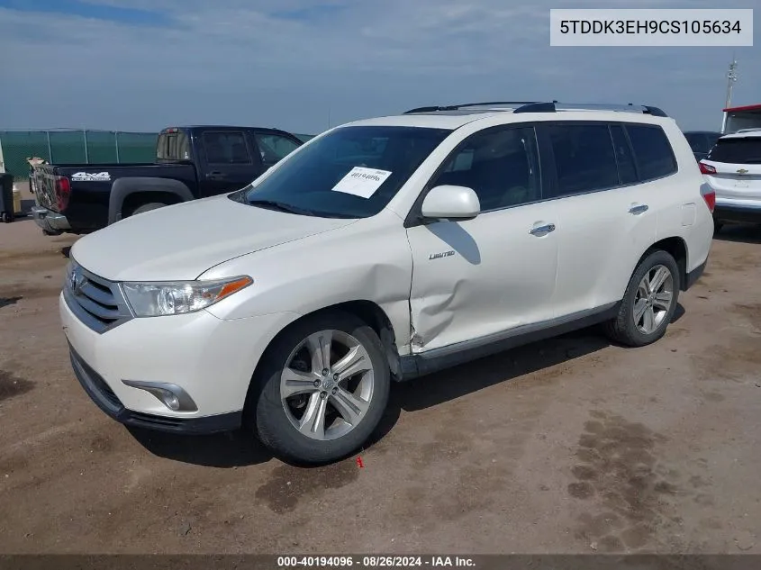 5TDDK3EH9CS105634 2012 Toyota Highlander Limited V6