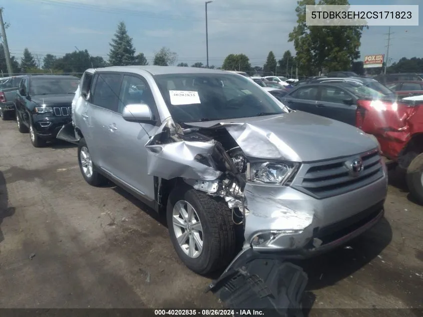 2012 Toyota Highlander Base V6 VIN: 5TDBK3EH2CS171823 Lot: 40202835