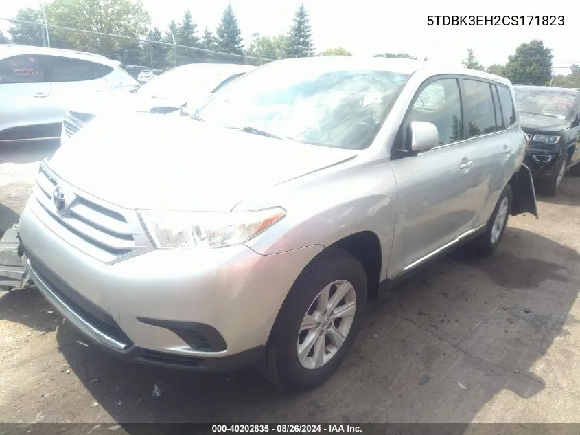 5TDBK3EH2CS171823 2012 Toyota Highlander Base V6