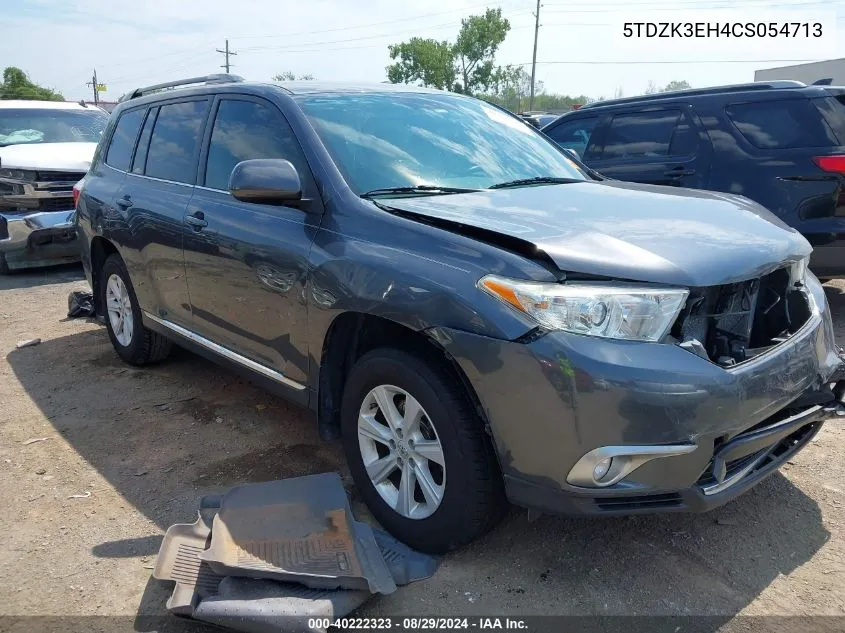 2012 Toyota Highlander Base V6 VIN: 5TDZK3EH4CS054713 Lot: 40222323