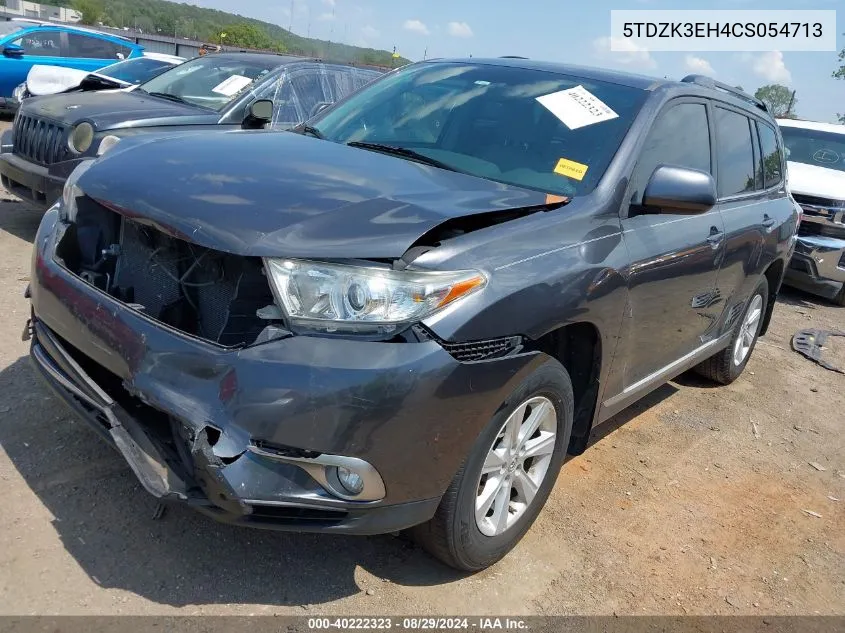 2012 Toyota Highlander Base V6 VIN: 5TDZK3EH4CS054713 Lot: 40222323