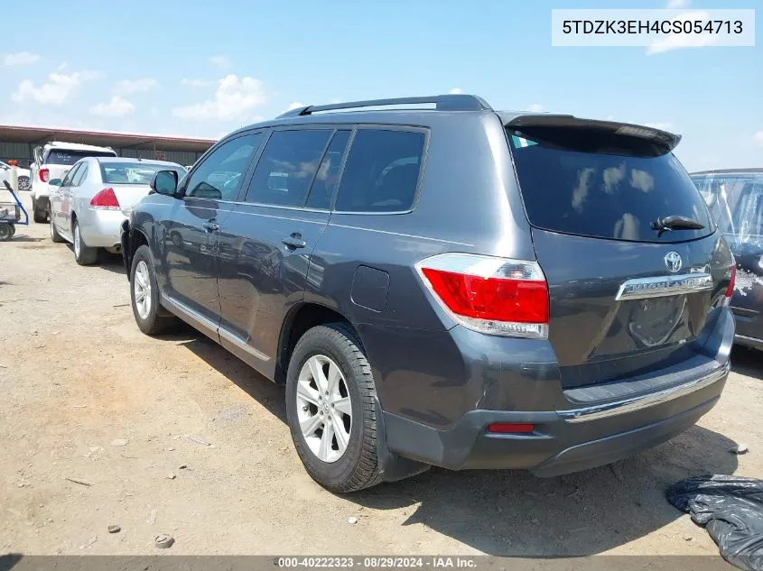 2012 Toyota Highlander Base V6 VIN: 5TDZK3EH4CS054713 Lot: 40222323