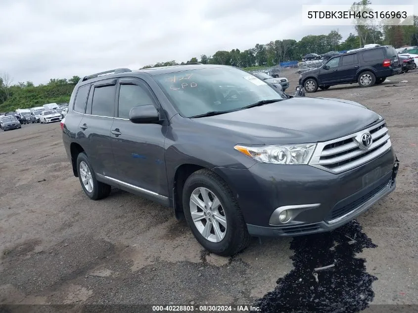 5TDBK3EH4CS166963 2012 Toyota Highlander Se V6