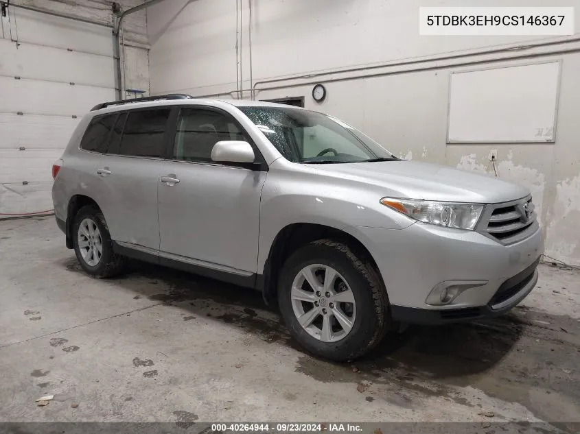 2012 Toyota Highlander Se VIN: 5TDBK3EH9CS146367 Lot: 40264944