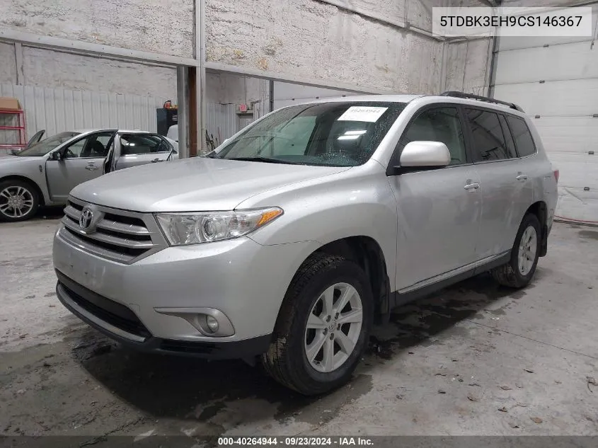 2012 Toyota Highlander Se VIN: 5TDBK3EH9CS146367 Lot: 40264944