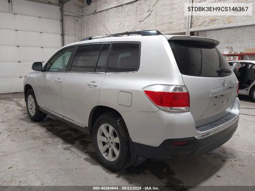 2012 Toyota Highlander Se VIN: 5TDBK3EH9CS146367 Lot: 40264944