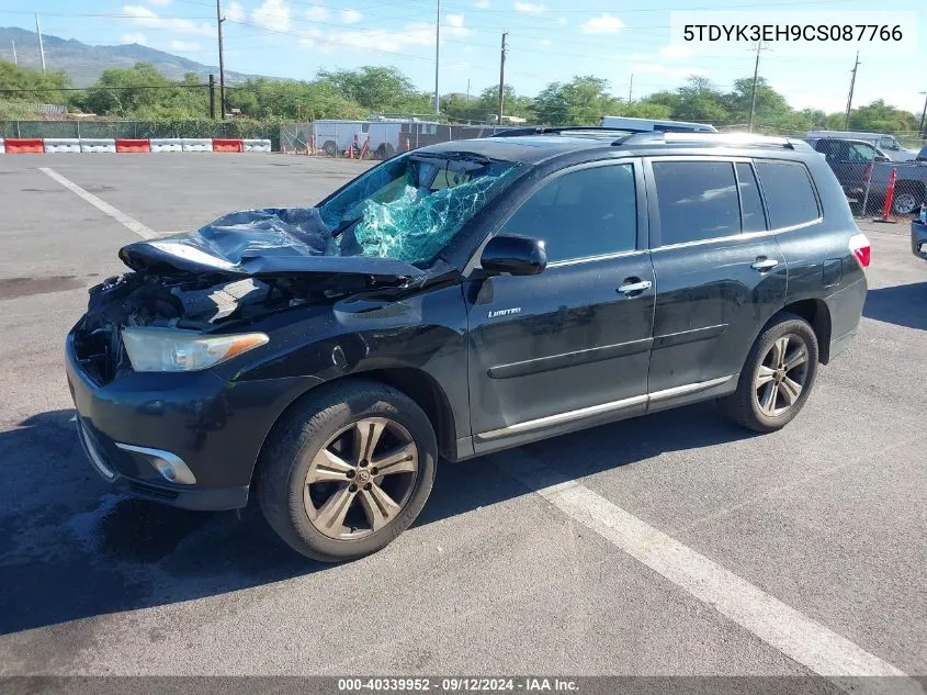 2012 Toyota Highlander Limited V6 VIN: 5TDYK3EH9CS087766 Lot: 40339952