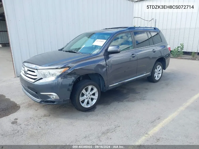 5TDZK3EH8CS072714 2012 Toyota Highlander Se V6