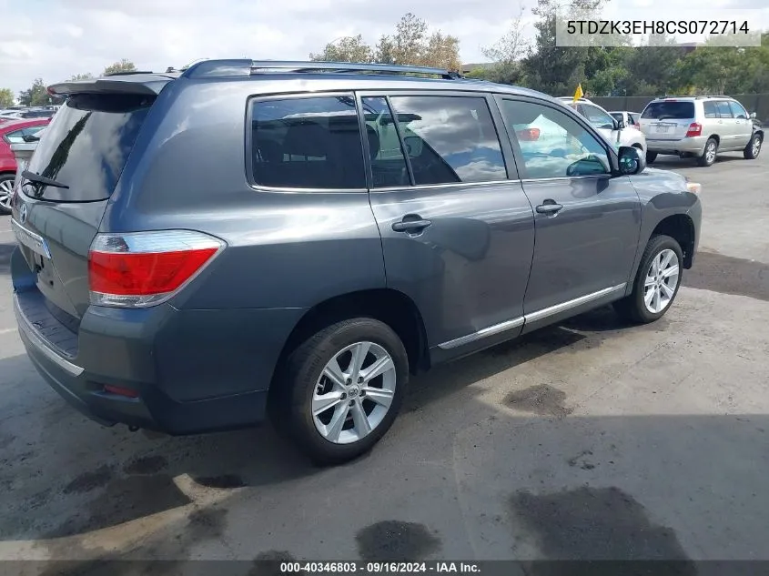 5TDZK3EH8CS072714 2012 Toyota Highlander Se V6