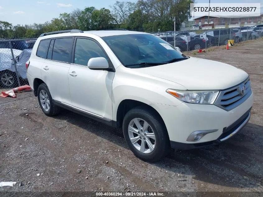 2012 Toyota Highlander VIN: 5TDZA3EHXCS028877 Lot: 40360294