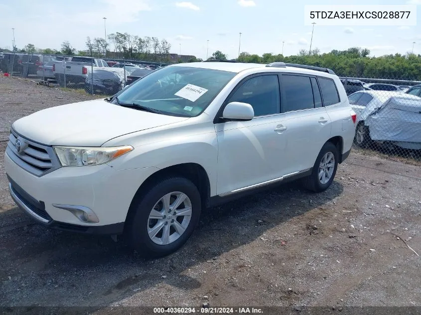 2012 Toyota Highlander VIN: 5TDZA3EHXCS028877 Lot: 40360294