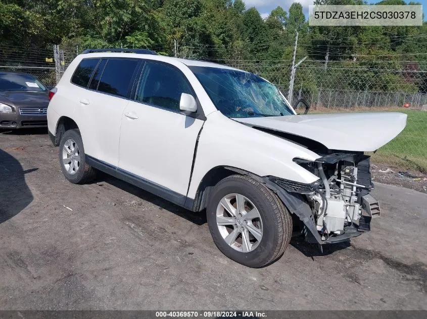 2012 Toyota Highlander Se VIN: 5TDZA3EH2CS030378 Lot: 40369570