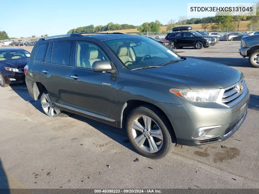 2012 Toyota Highlander Limited V6 VIN: 5TDDK3EHXCS131045 Lot: 40398223