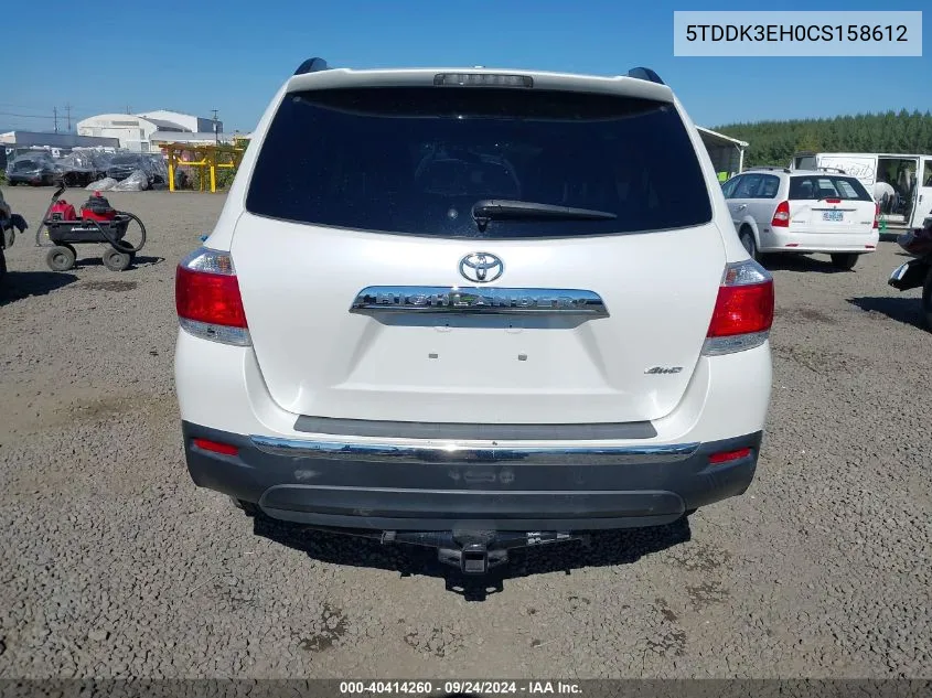 2012 Toyota Highlander Limited V6 VIN: 5TDDK3EH0CS158612 Lot: 40414260