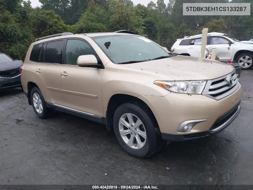 2012 Toyota Highlander Se VIN: 5TDBK3EH1CS133287 Lot: 40420918