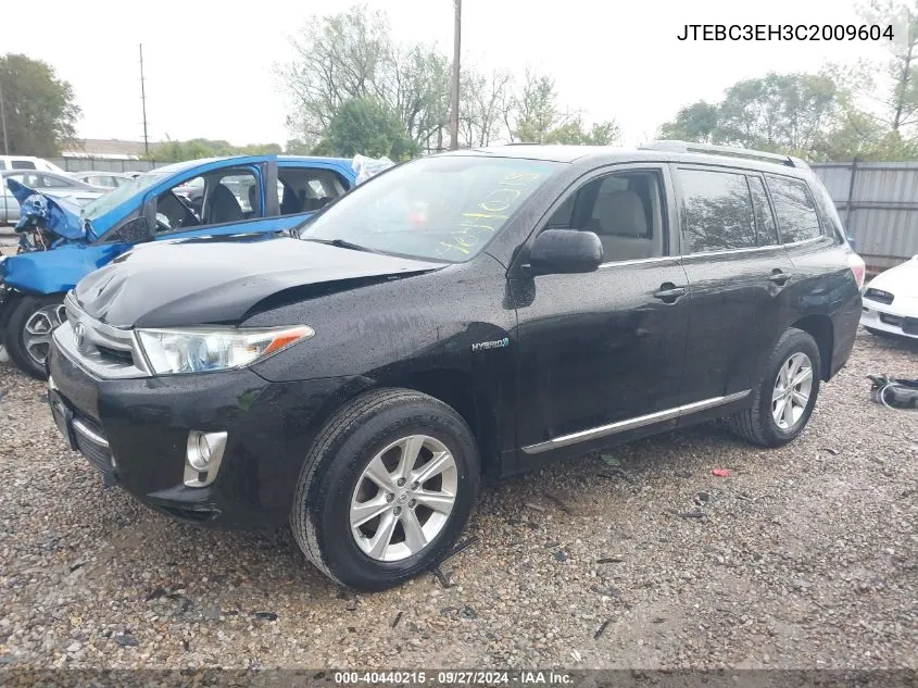 JTEBC3EH3C2009604 2012 Toyota Highlander Hybrid Base V6