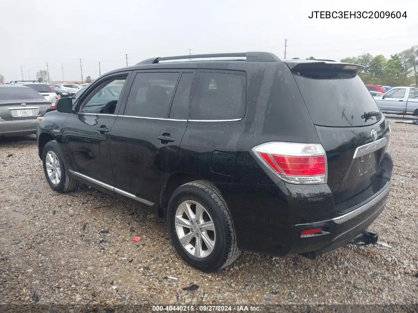 JTEBC3EH3C2009604 2012 Toyota Highlander Hybrid Base V6