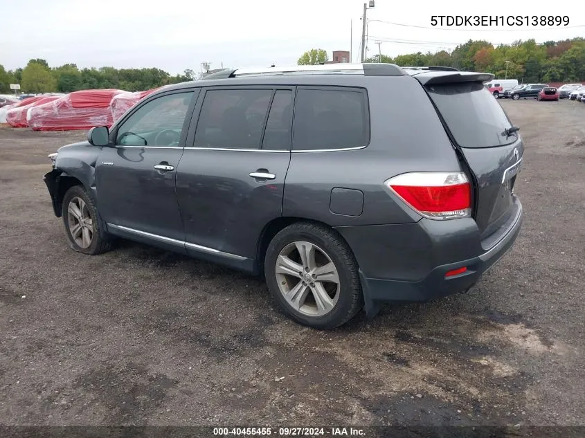 2012 Toyota Highlander Limited V6 VIN: 5TDDK3EH1CS138899 Lot: 40455455