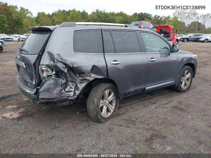 2012 Toyota Highlander Limited V6 VIN: 5TDDK3EH1CS138899 Lot: 40455455