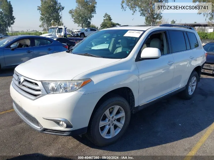 5TDZK3EHXCS063741 2012 Toyota Highlander Se V6