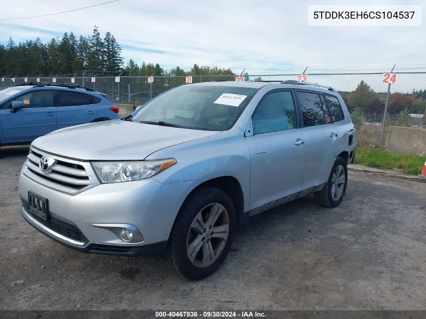 2012 Toyota Highlander Limited VIN: 5TDDK3EH6CS104537 Lot: 40467836