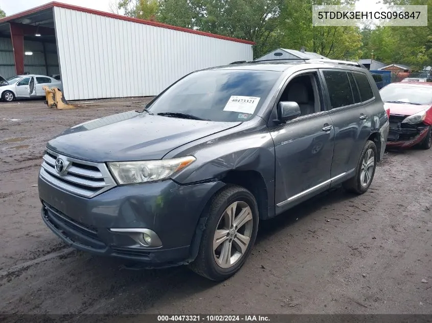 2012 Toyota Highlander Limited V6 VIN: 5TDDK3EH1CS096847 Lot: 40473321